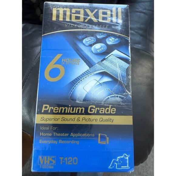 Maxell premium grade T-120 VHS cassette tapes new 5 - Picture 2 of 4